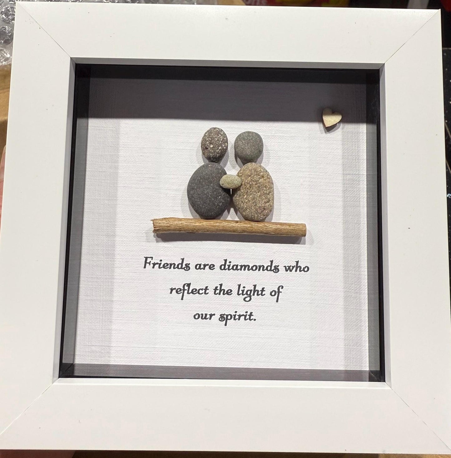 friends pebble art, friends are diamonds, 4x4” pebble art, friends gift