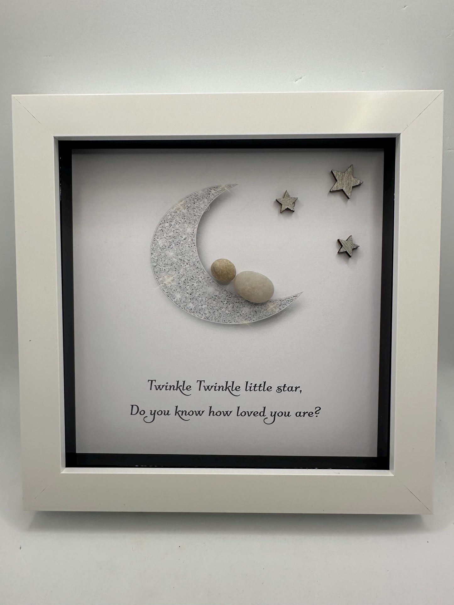 Pebble Art New Baby Gift, Twinkle Star Quote, baby pebble art, pebble art baby, baby gift, pebble art, framed baby gift, new baby gift