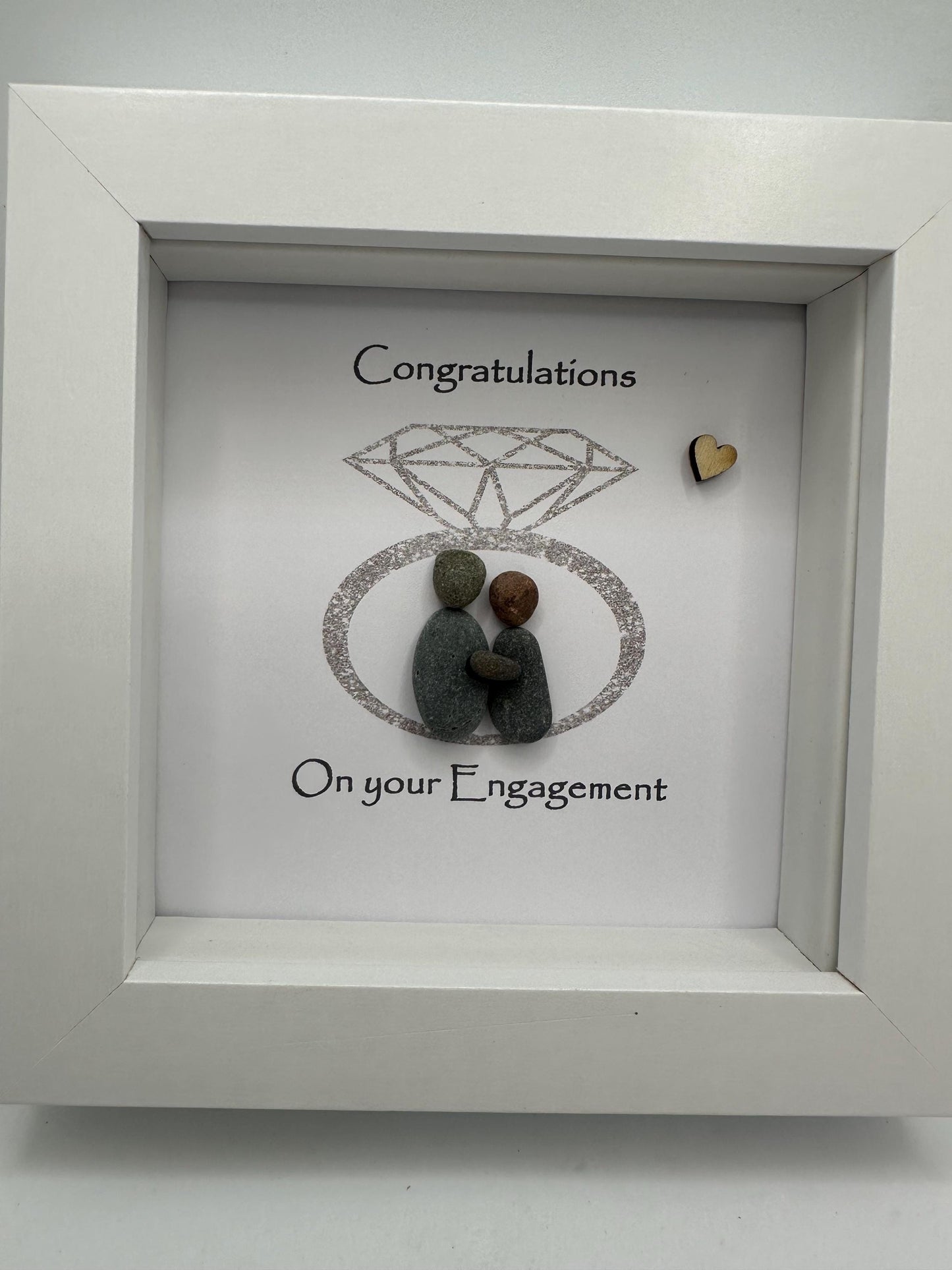 engagement pebble art, engagement gift, engagement ring pebble art, pebble art engagement,