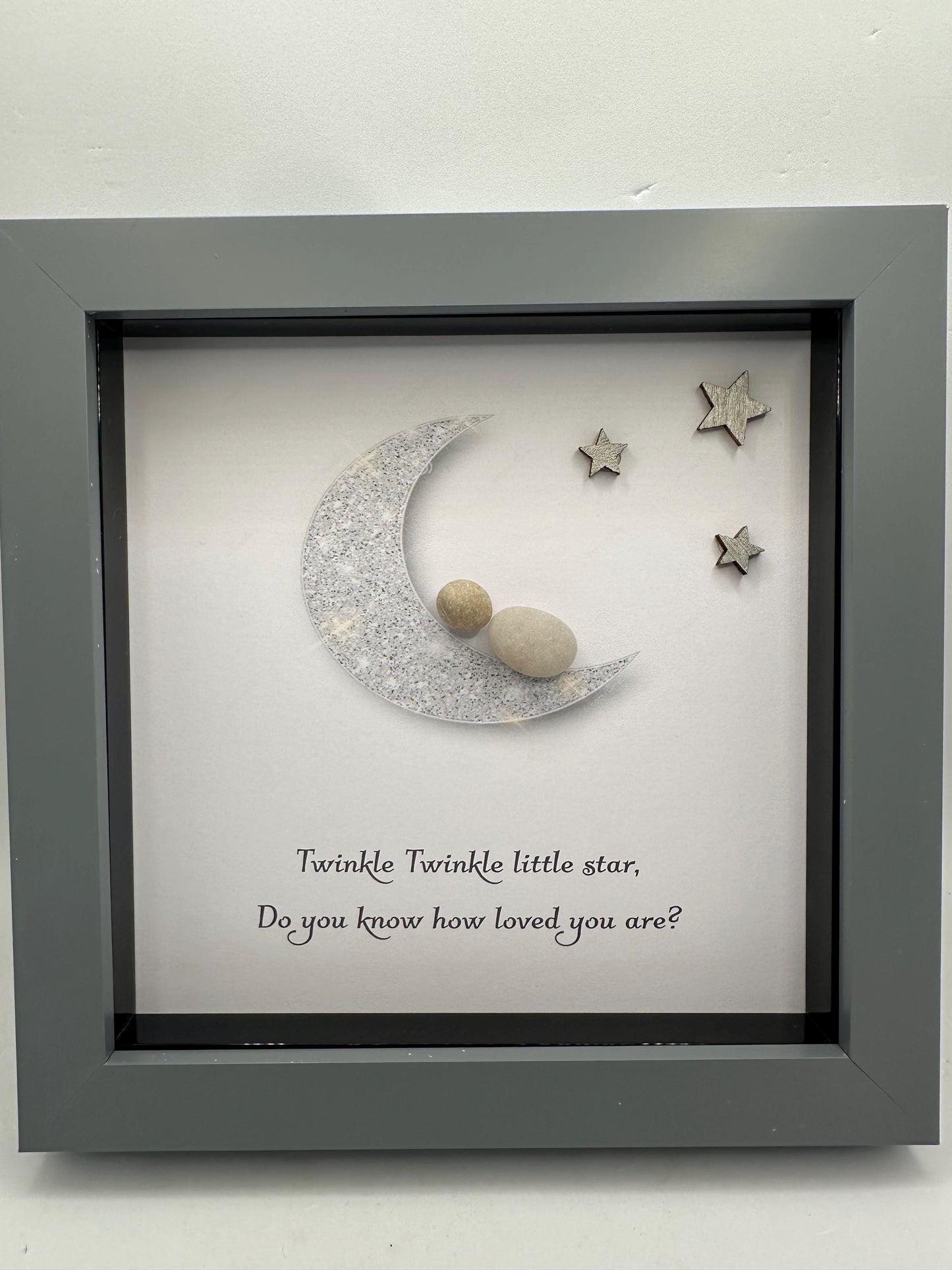 Pebble Art New Baby Gift, Twinkle Star Quote, baby pebble art, pebble art baby, baby gift, pebble art, framed baby gift, new baby gift
