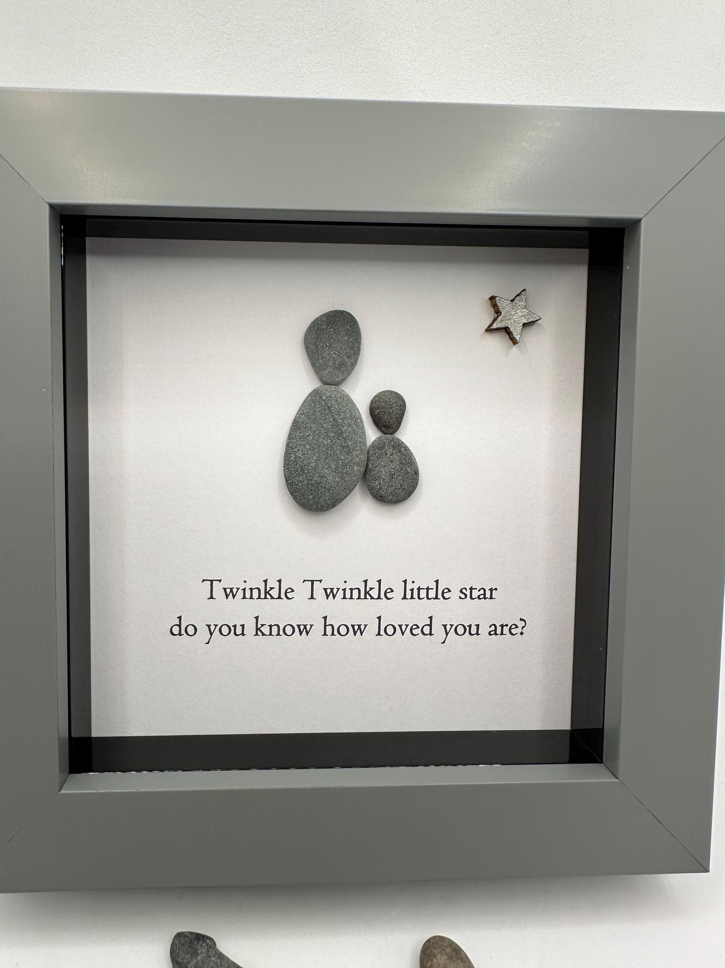 4”x4” twinkle twinkle little star, child gift , baby gift, pebble art gift, new baby gift, pebble art