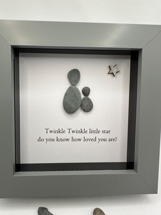 4”x4” twinkle twinkle little star, child gift , baby gift, pebble art gift, new baby gift, pebble art