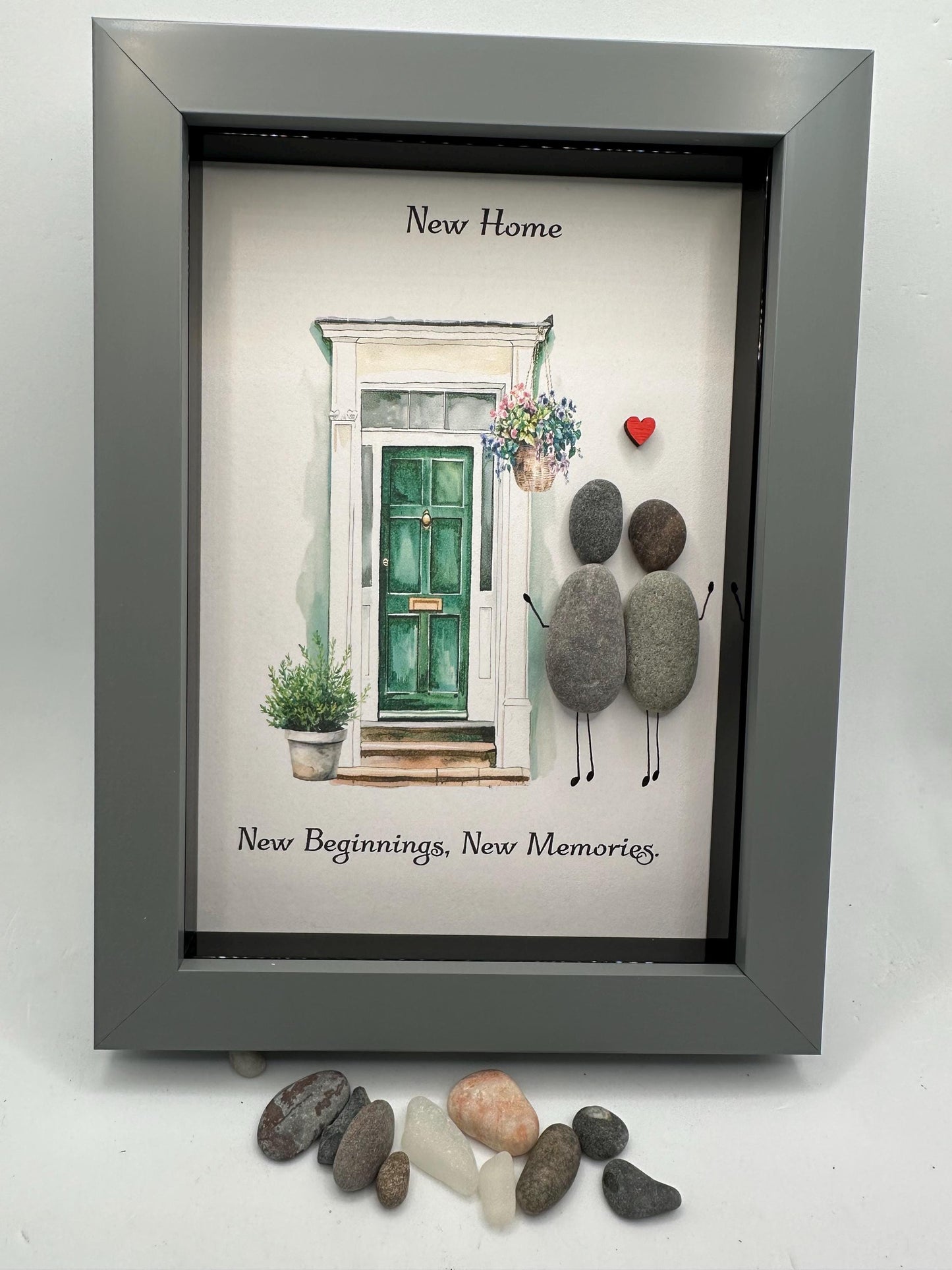 new home pebble art, pebble art new home, new home gift, new home, moving house gift