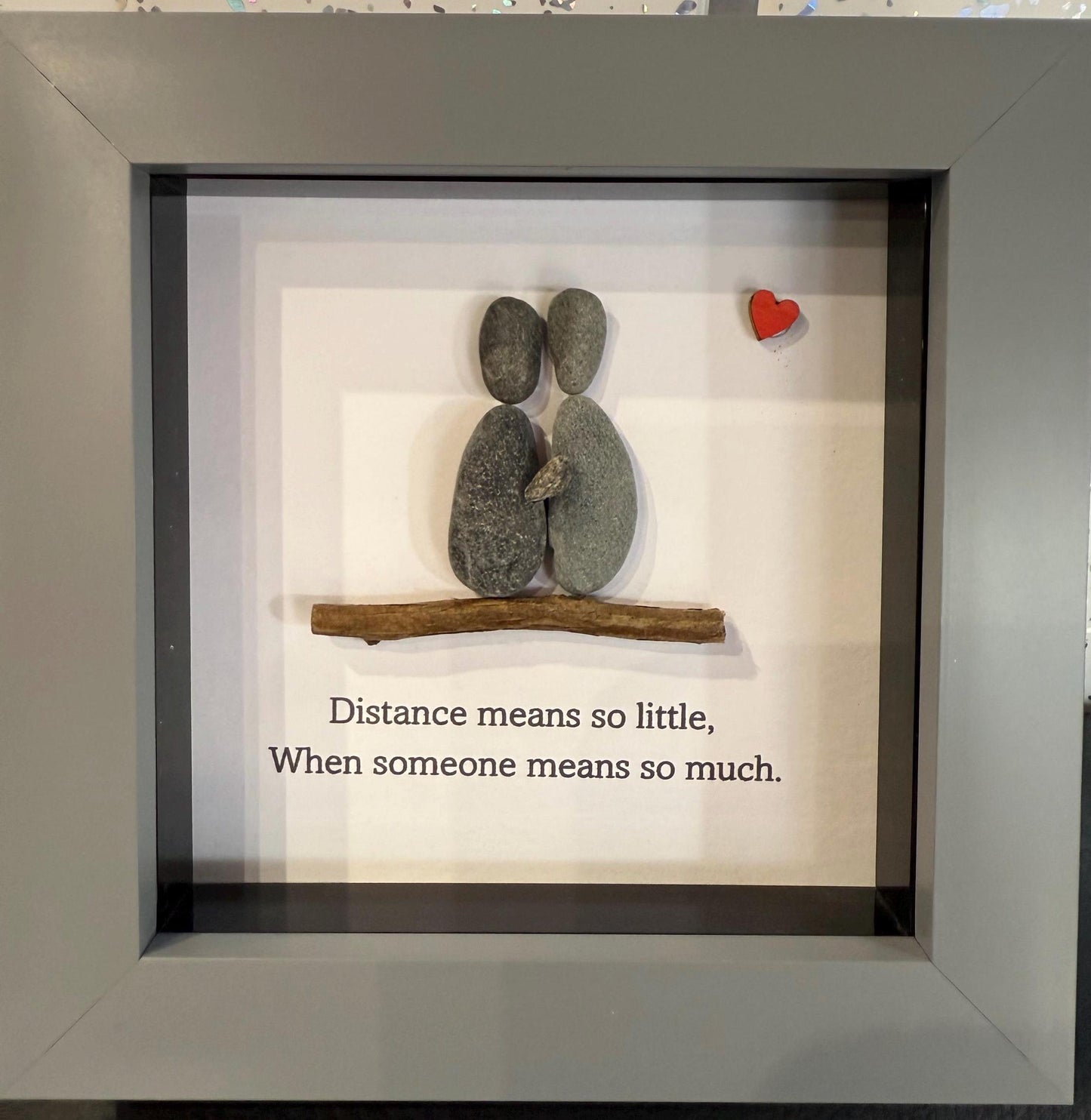 4”x4” friends pebble art, friends distance gift, pebble art gift, friend gift, friends