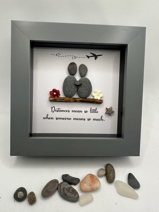 4”x4” friends pebble art, friends distance gift, pebble art gift, friend gift, friends