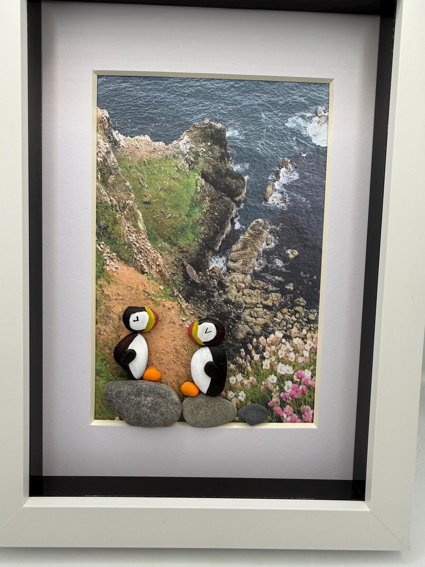 Puffin pebble art, pebble art puffins, puffins of Troup head, pebble art, pebble art birds, birds pebble art