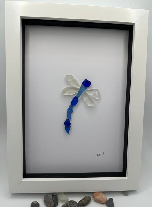 Dragonfly damsel sea glass, sea glass dragonfly, dragonfly sea glass, sea glass art, sea glass butterfly, pebble art, pebble art butterfly