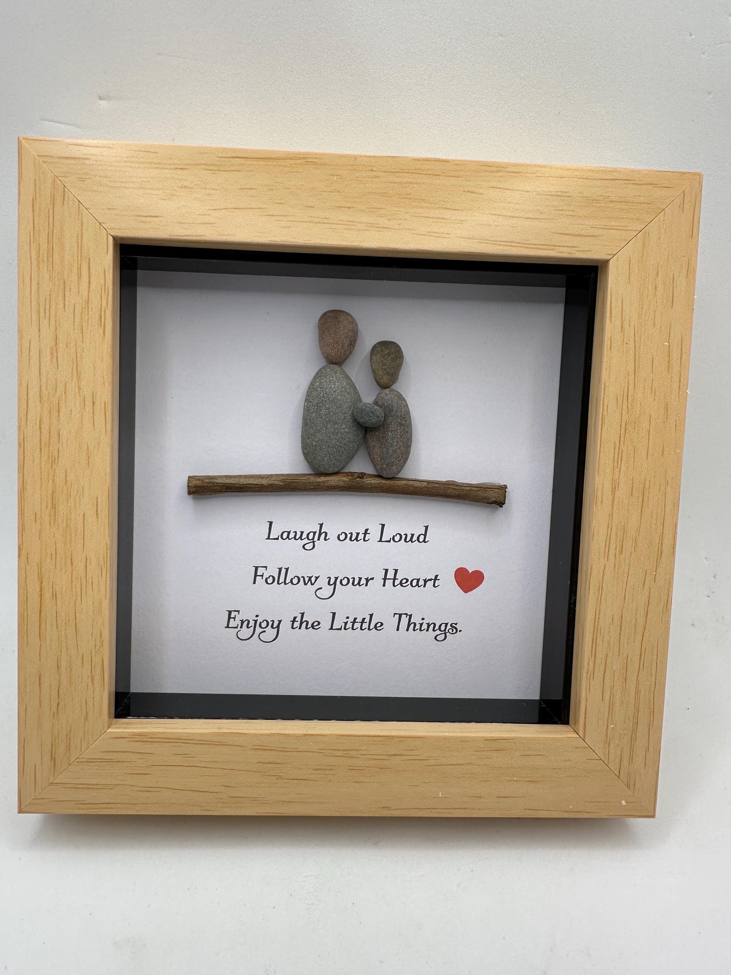 Pebble Art Friends Picture: Scottish Made Gift (4"x4")