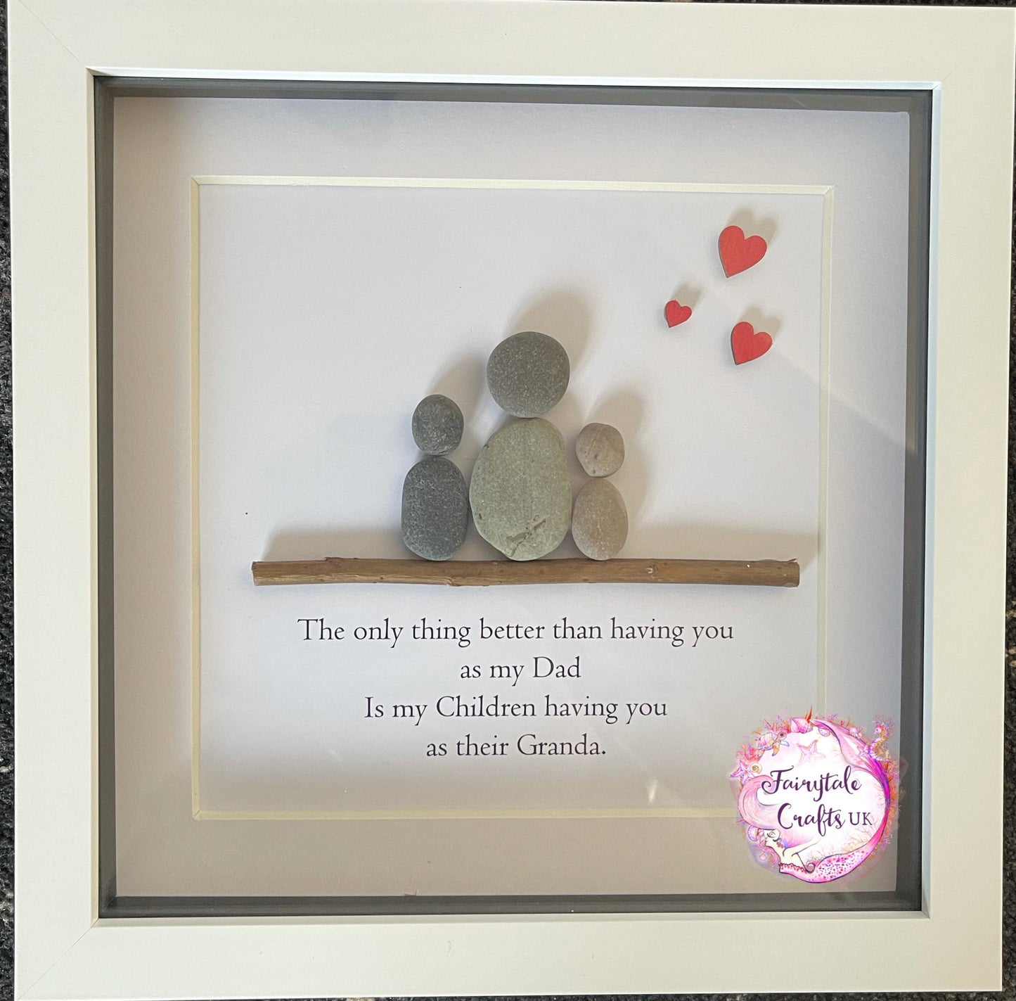 Father’s Day, Father’s Day pebble art, dad pebble art, stepdad, pebble art, Scottish art, dad gifts, family pebble art, grandad