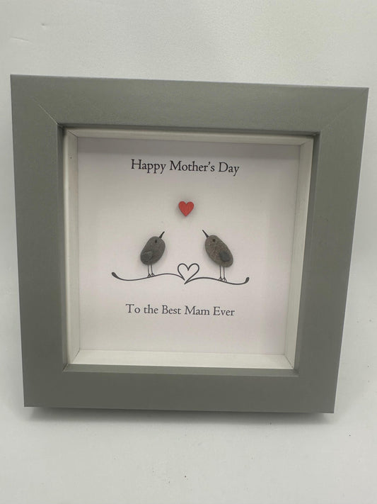 Mothers day pebble art, Mothers day gift, mum gift, bird pebble art , pebble art, pebble art birds, love gifts, mother and daughter gift