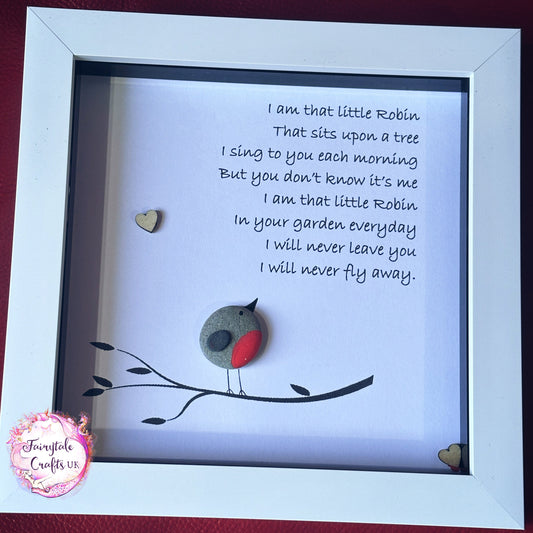 Robin Pebble Art Sympathy Gift: Bereavement Quote, robin pebble art, pebble art robin. Robin gifts, sympathy gifts. Pebble art, sentimental