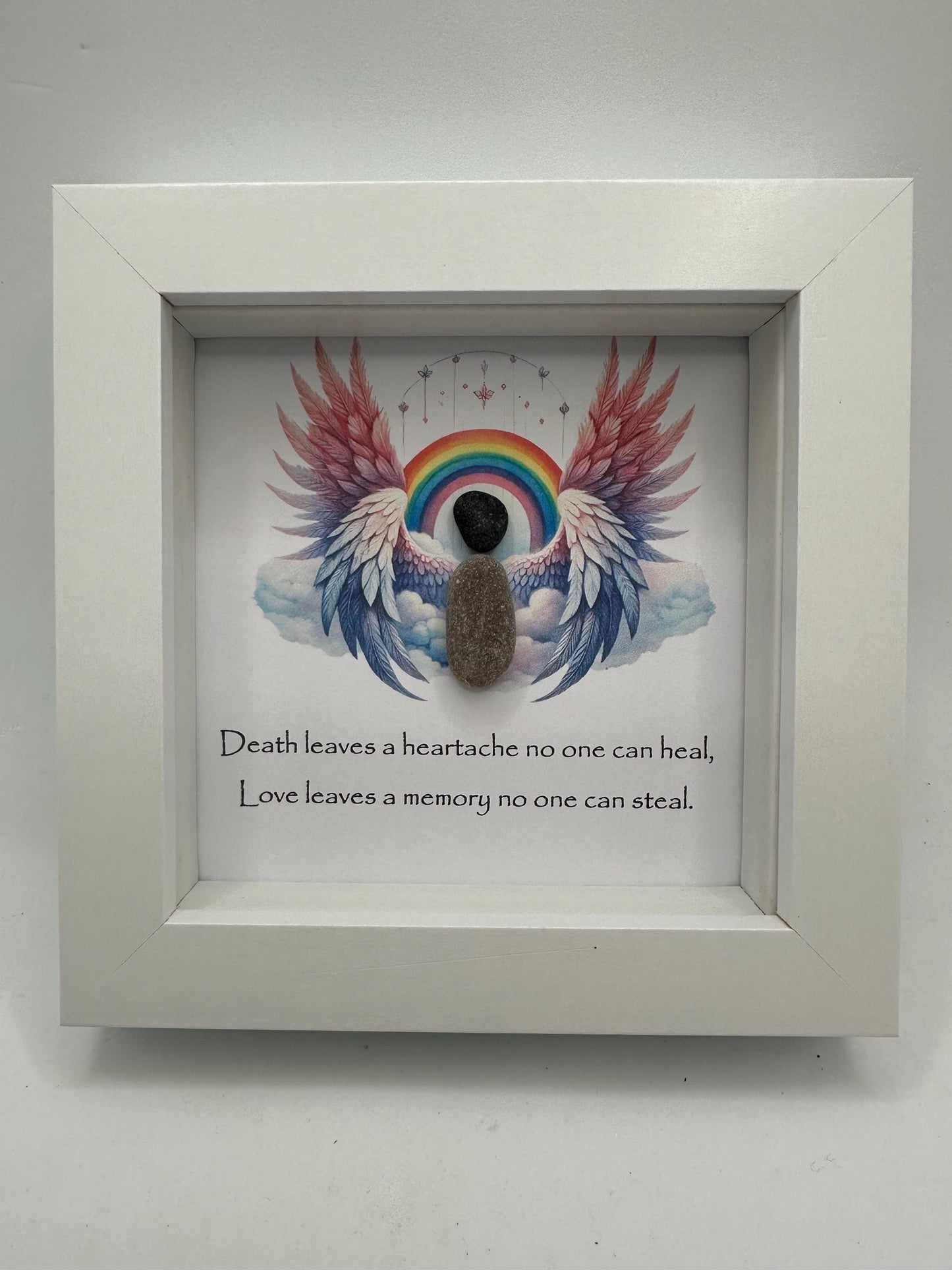 Death leaves a heartache no one can heal, pebble art. Pebble art sympathy, sympathy gift, bereavement gift, sympathy card, angel gift,