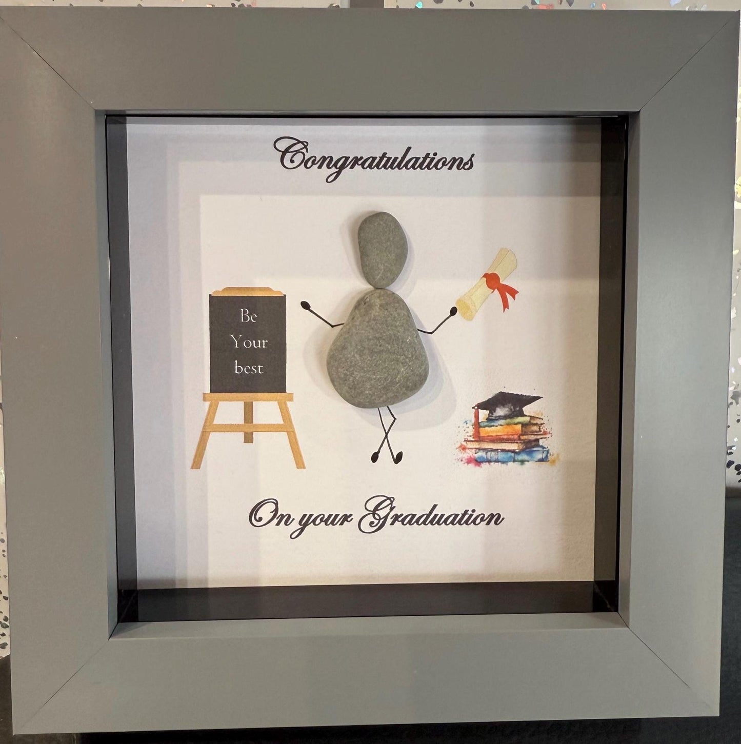 Graduation pebble art, Graduation framed art, pebble art graduation , value frames,graduation gift,graduation