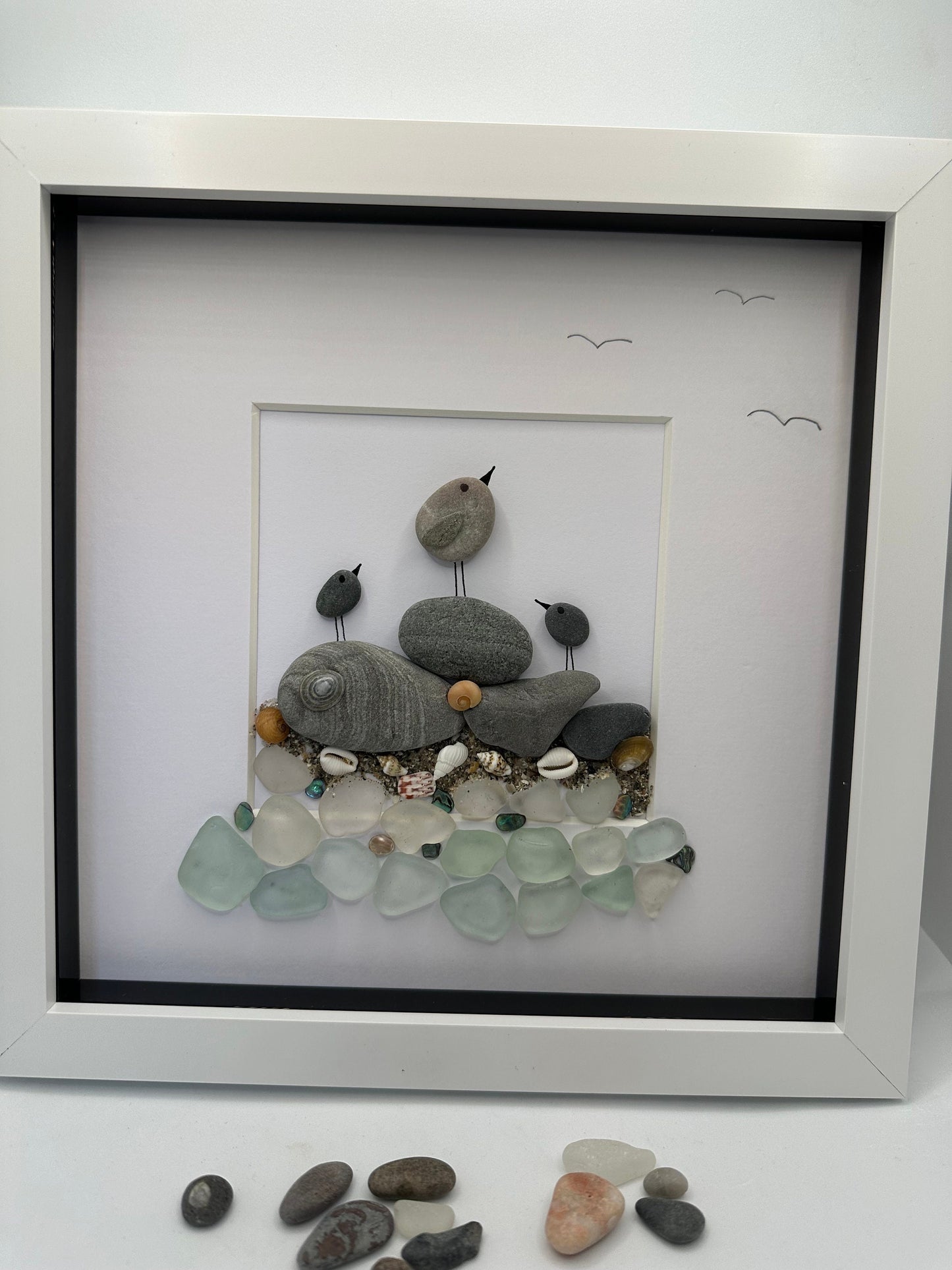 Bird pebble art, pebble art birds, beach pebble art, pebble art bird, beach gift,
