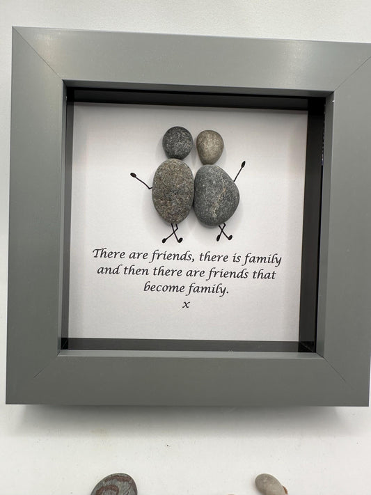 4”x4” friends pebble art, friends become family, friends, pebble art gift, friend gift, friends