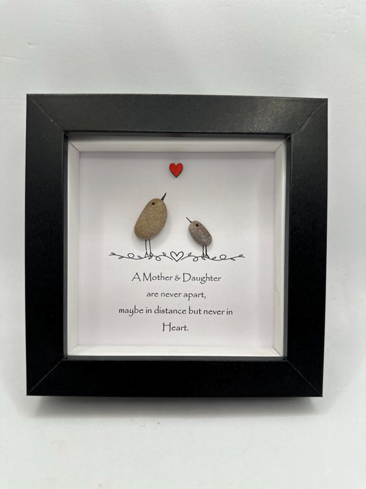 Mothers day pebble art, Mothers day gift, mum gift, A Mother and Daughter are never apart, pebble art