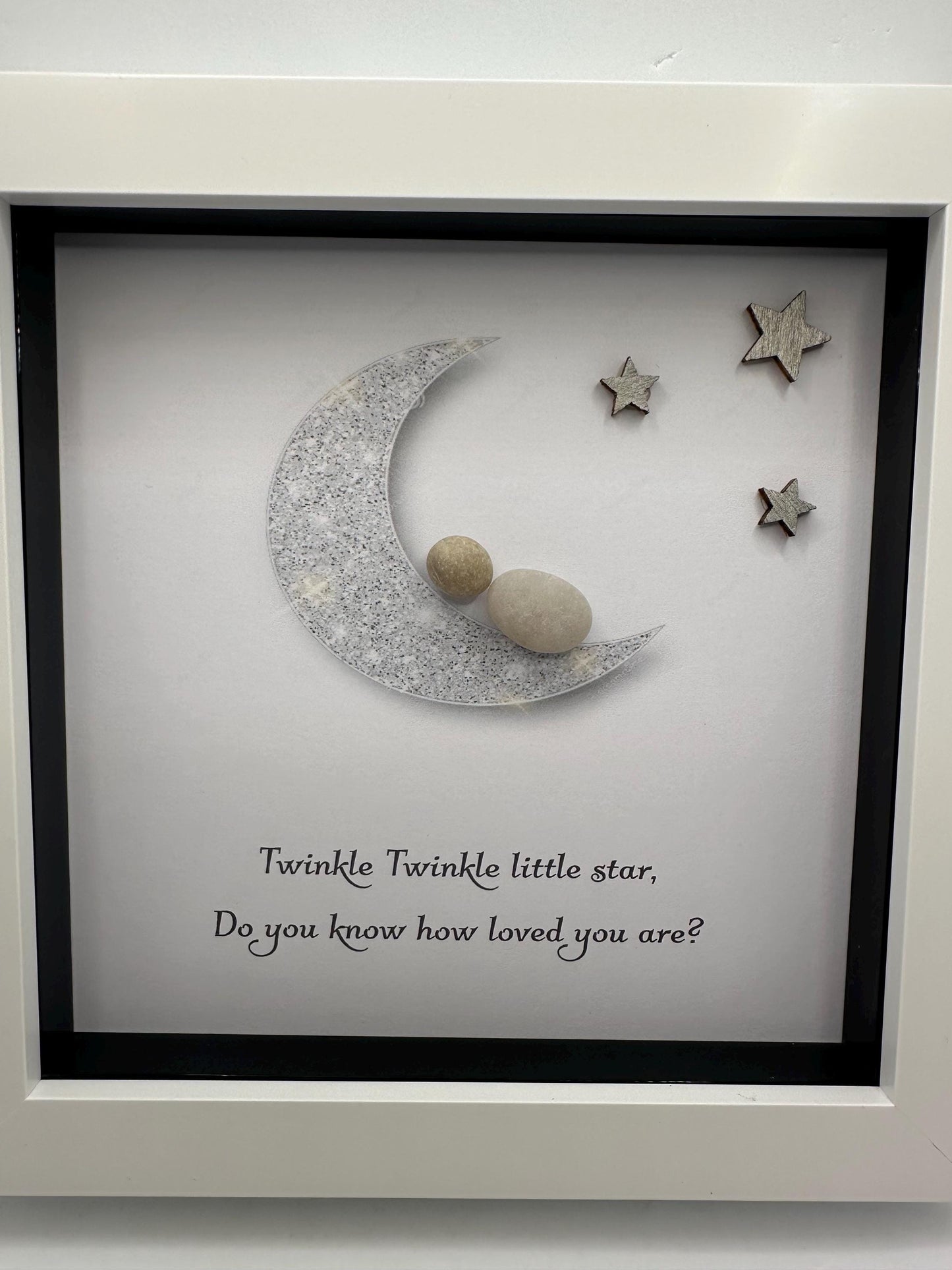 Pebble Art New Baby Gift, Twinkle Star Quote, baby pebble art, pebble art baby, baby gift, pebble art, framed baby gift, new baby gift