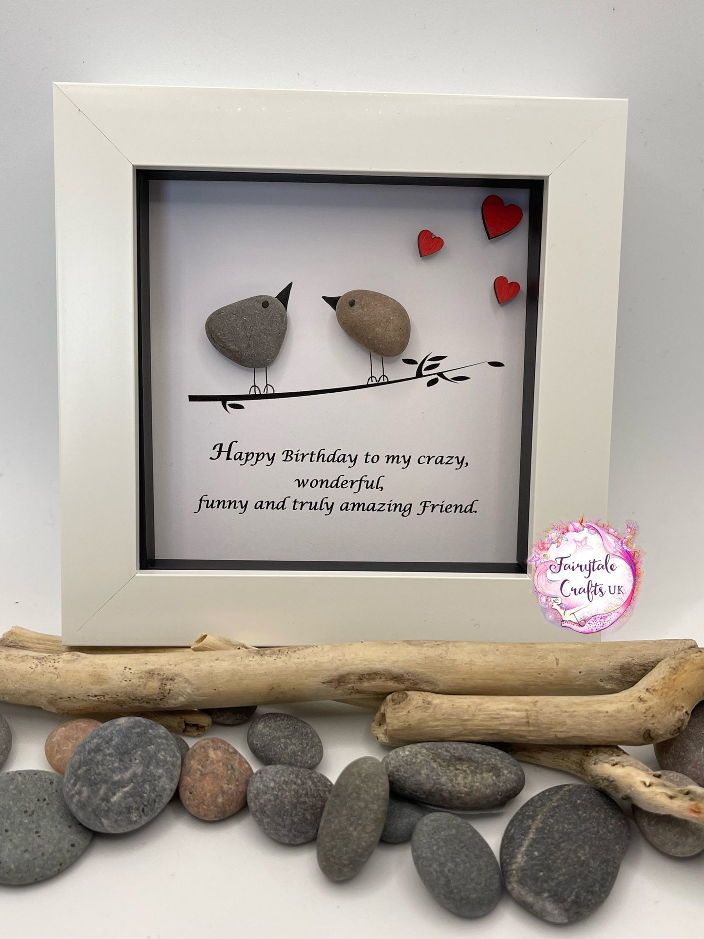 Pebble Art Birthday Gift, Friends Picture, pebble art, pebble art friends, friends gift, friends pebble art, birthday gift, framed art