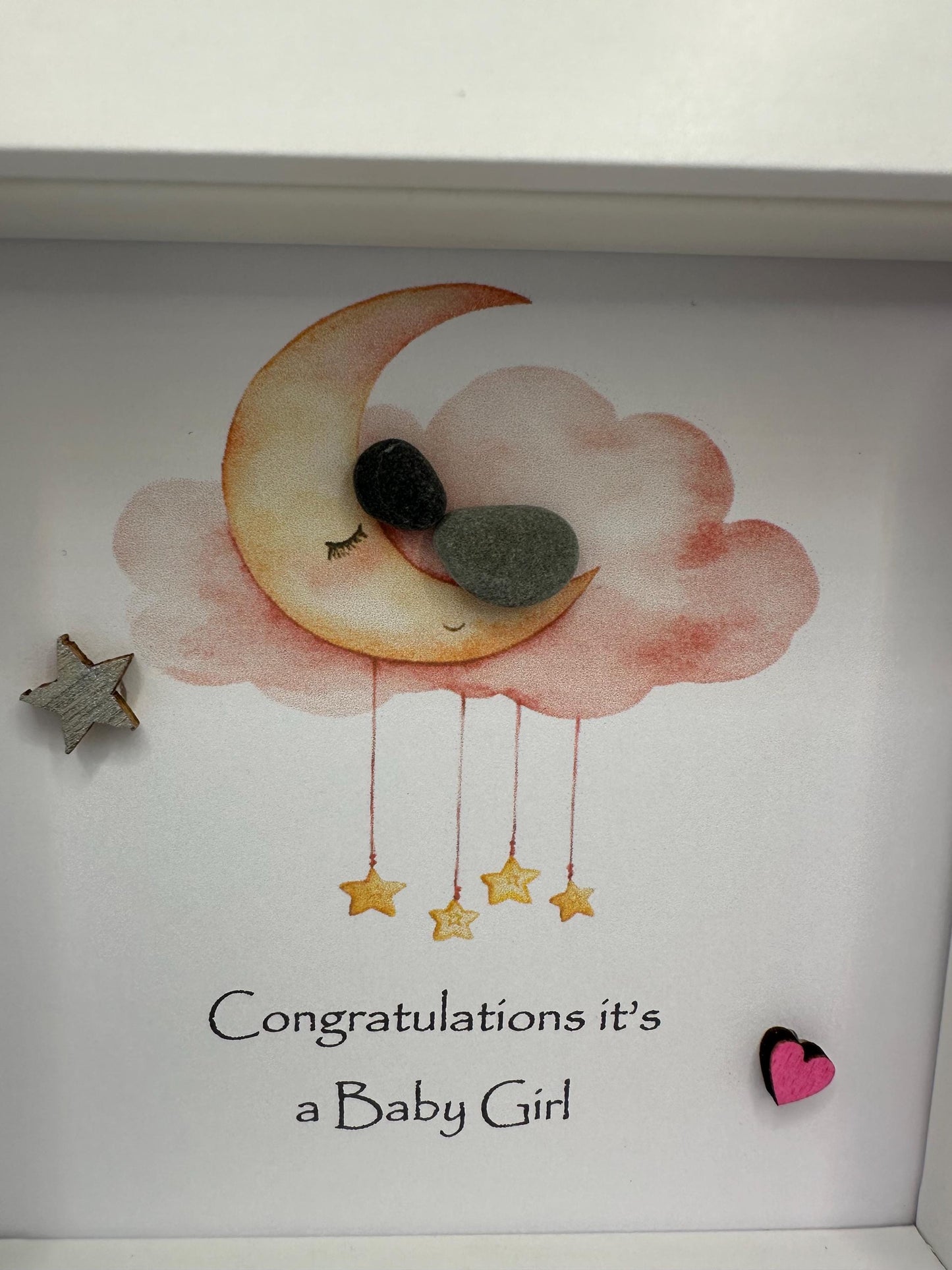 new baby girl pebble art, pebble art new baby, new baby girl, pebble art, new baby gift, new baby girl gift,it’s a girl