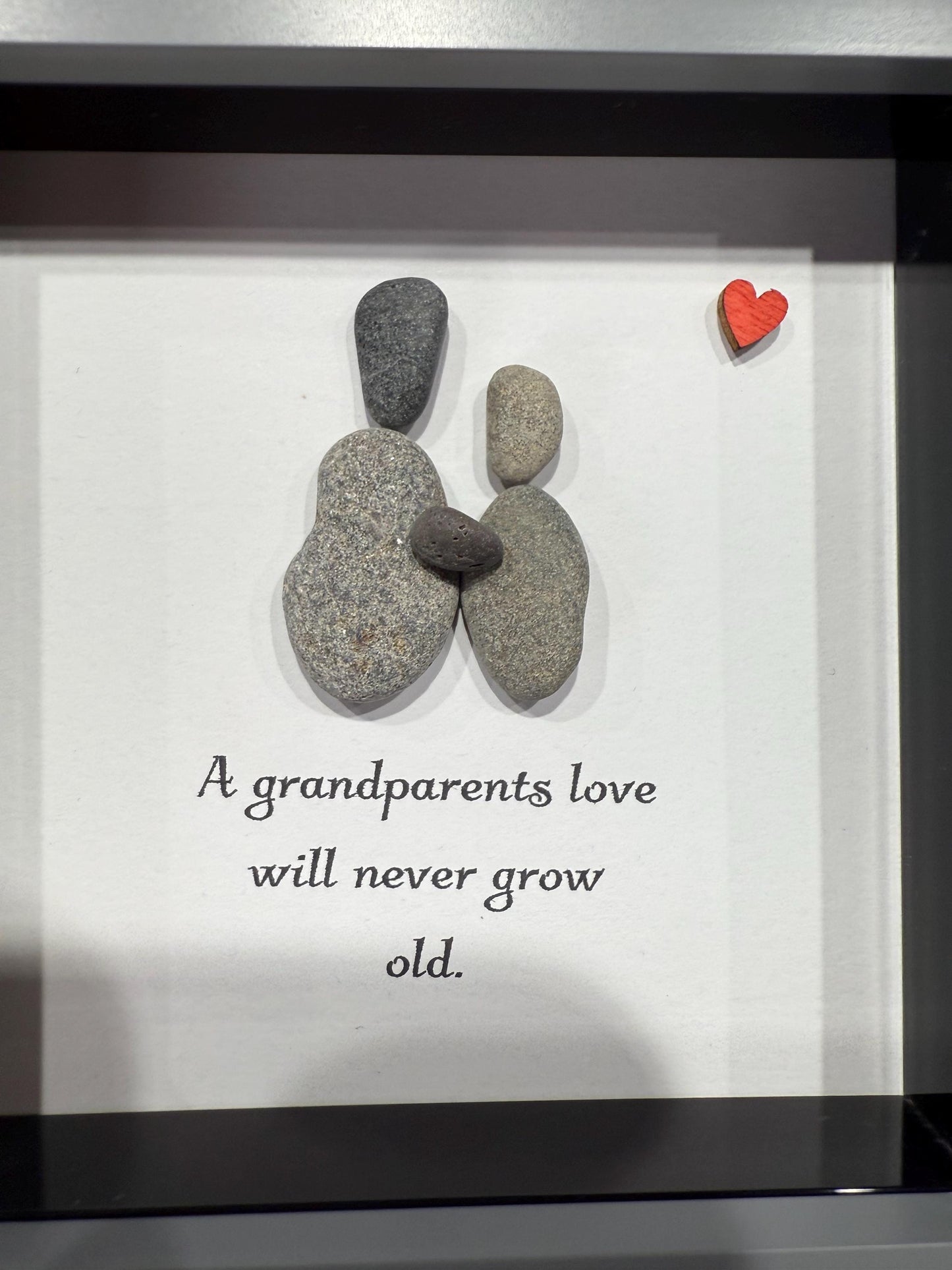 grandparents pebble art, pebble art grandma, pebble art gift, Christmas gift, pebble art