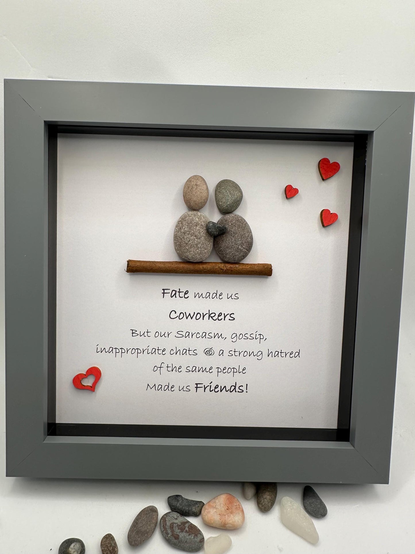 Pebble Art Coworker, pebble art gift, pebble art work gift, pebble art colleague gift, retirement gift, leaving work gift, pebble art, work