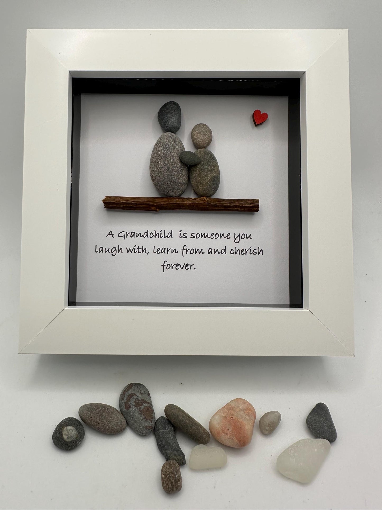 4”x4” Grandchild pebble art, grandchild , pebble art gift, daughter gift, friends