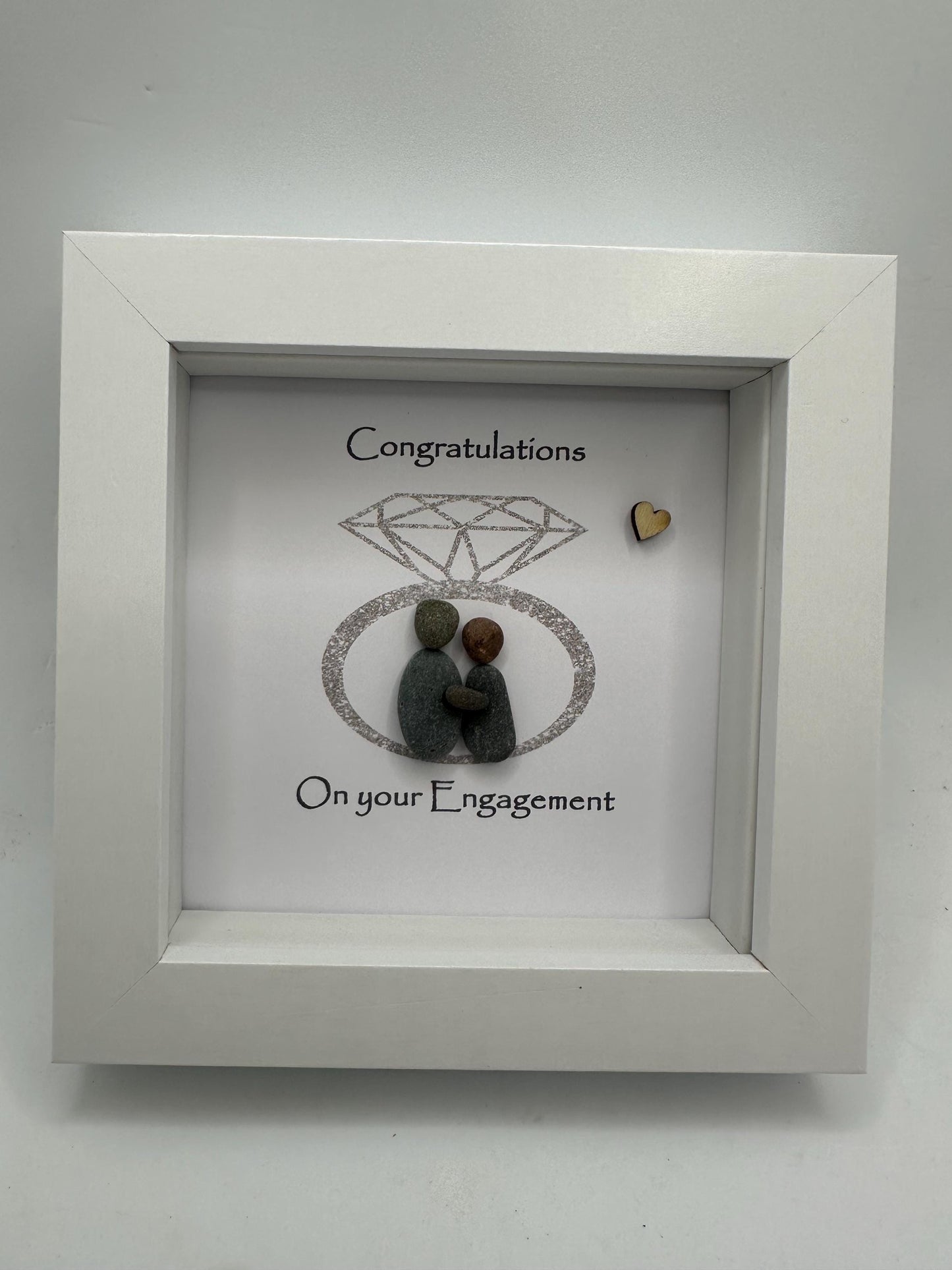 engagement pebble art, engagement gift, engagement ring pebble art, pebble art engagement,