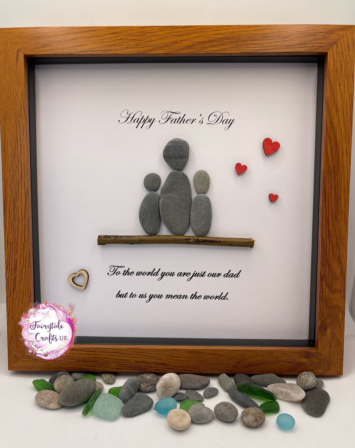 Father’s Day pebble art, pebble art, Father’s Day gift, to the world, can be personalised