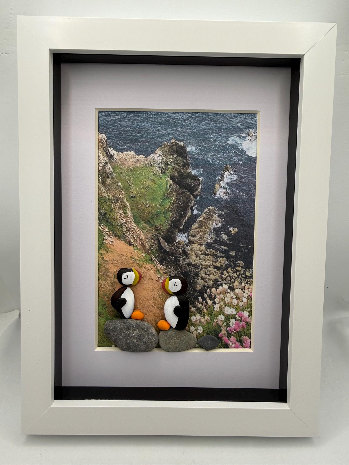 Puffin pebble art, pebble art puffins, puffins of Troup head, pebble art, pebble art birds, birds pebble art