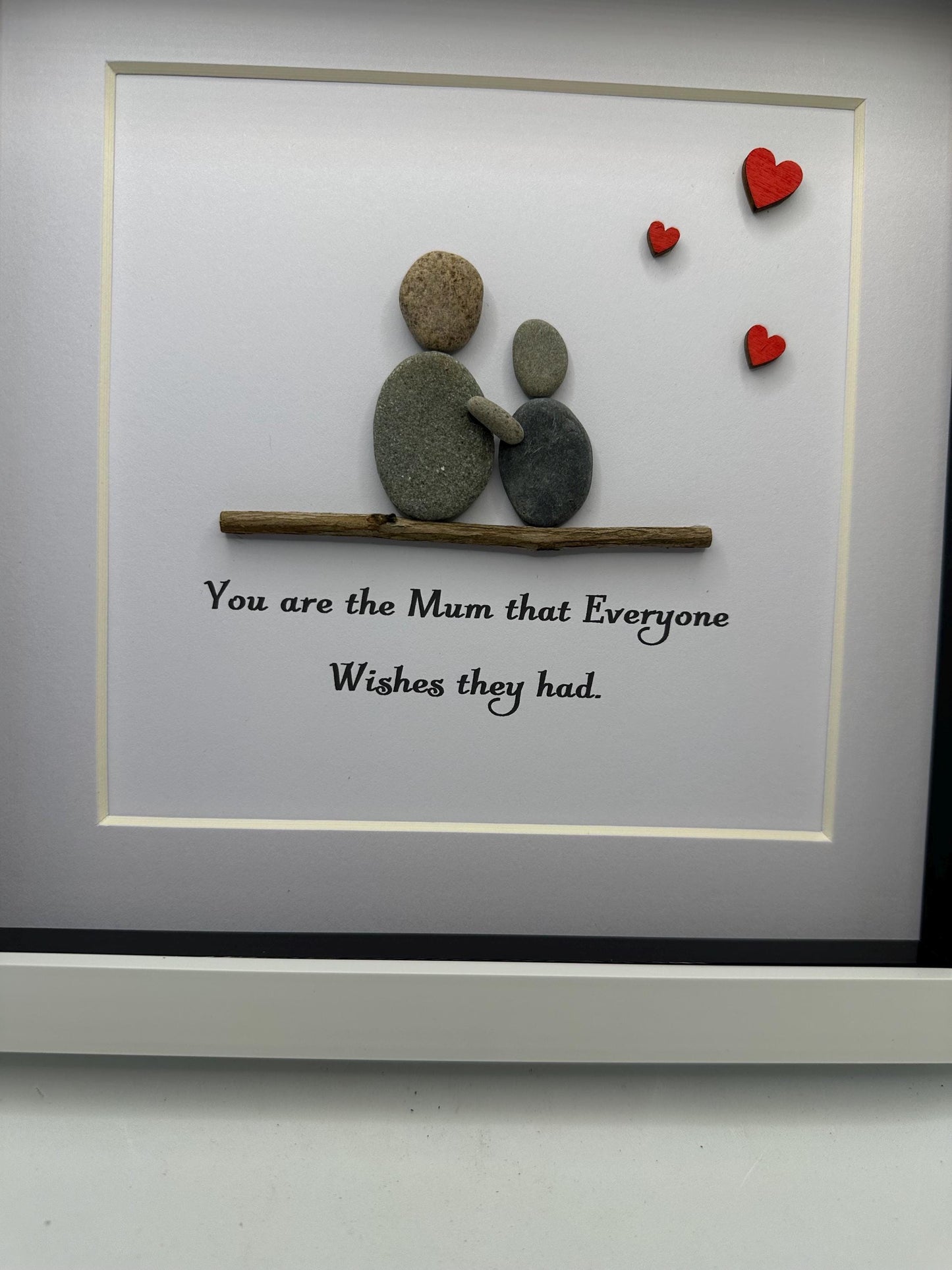 Mothers day pebble art, pebble picture, scottish pebble art, Scottish pebbles, mother and daughter picture, Mother’s Day gift