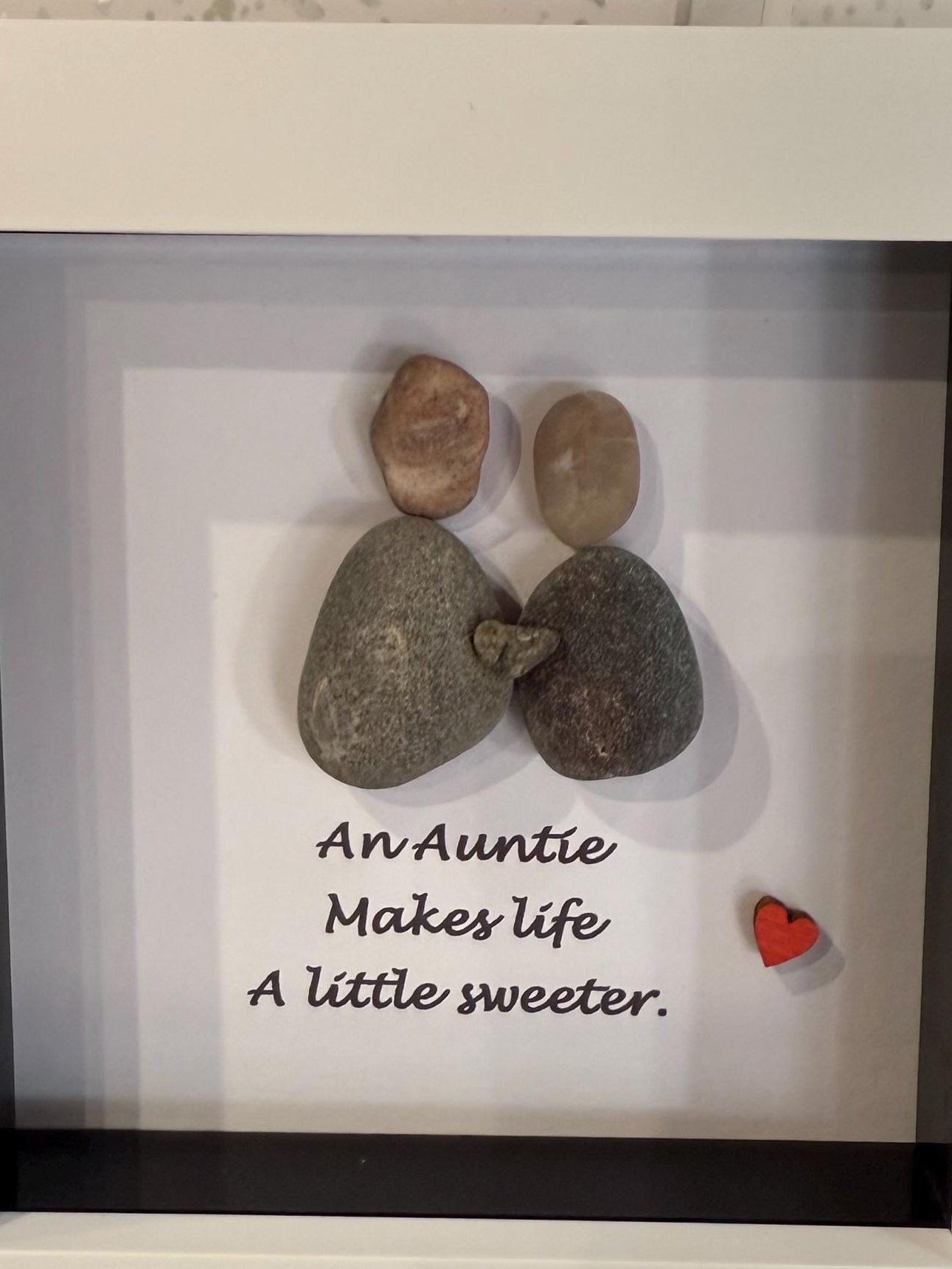 4”x4” aunt pebble art, auntie, pebble art gift, daughter gift, friends