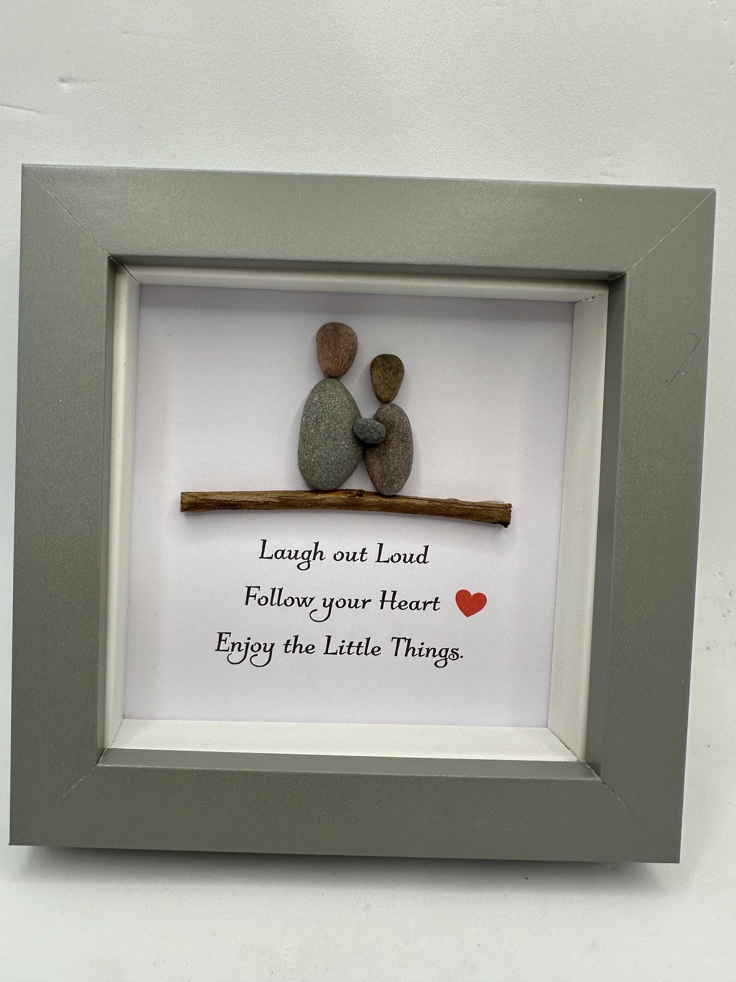 Pebble Art Friends Picture: Scottish Made Gift (4"x4")