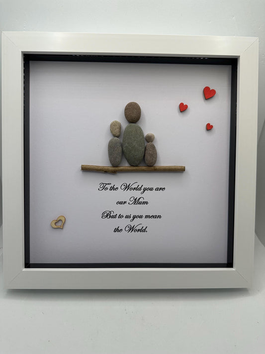Mother's Day Pebble Art, Mother’s Day gift, Framed Mother and Child Gift, pebble art mum, mum gift, framed gift, pebble art, pebble art gift