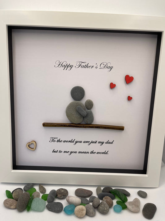 Father’s Day pebble art, pebble art, Father’s Day gift, to the world, can be personalised