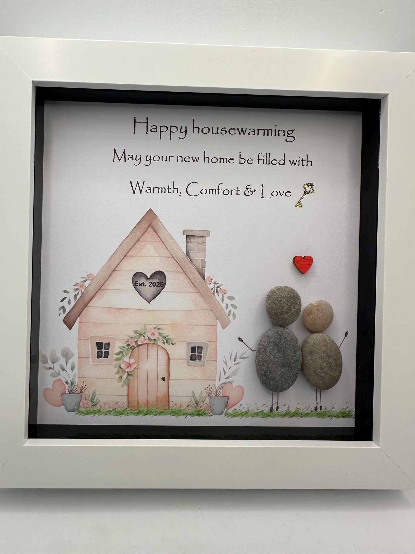 New home pebble art, home sweet home, gift, new home gift, pebble art, house gift, house warming