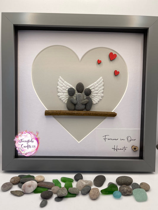 Pebble Art Bereavement Gift, Loss of Loved One, Family Memorial