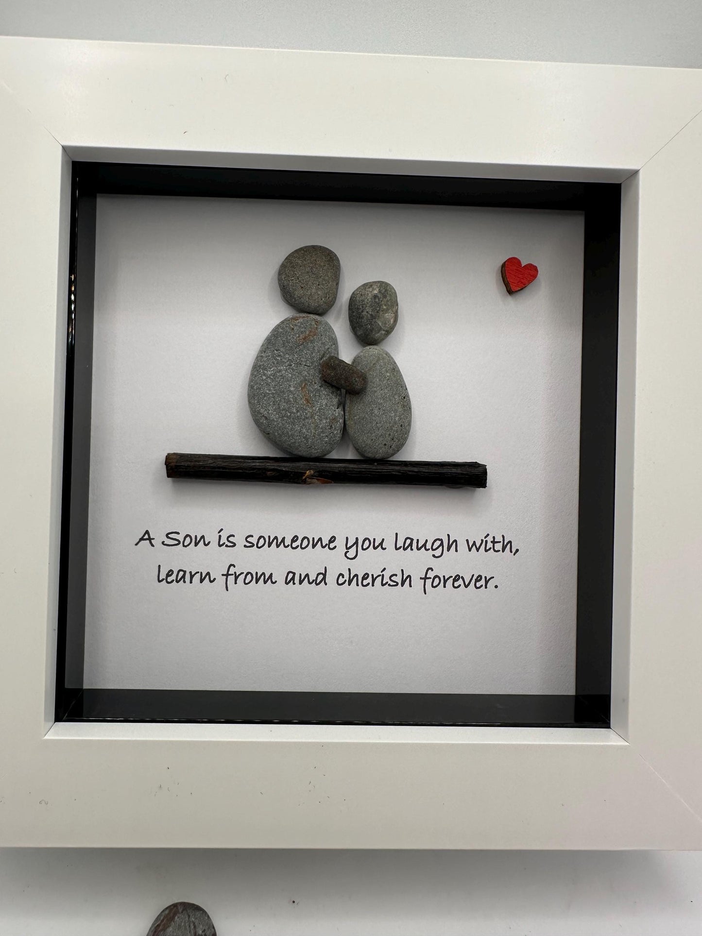 Pebble Art Son Gift, pebble art, son pebble art, son framed gift, son gift, birthday gift, family pebble art, quote pebble art