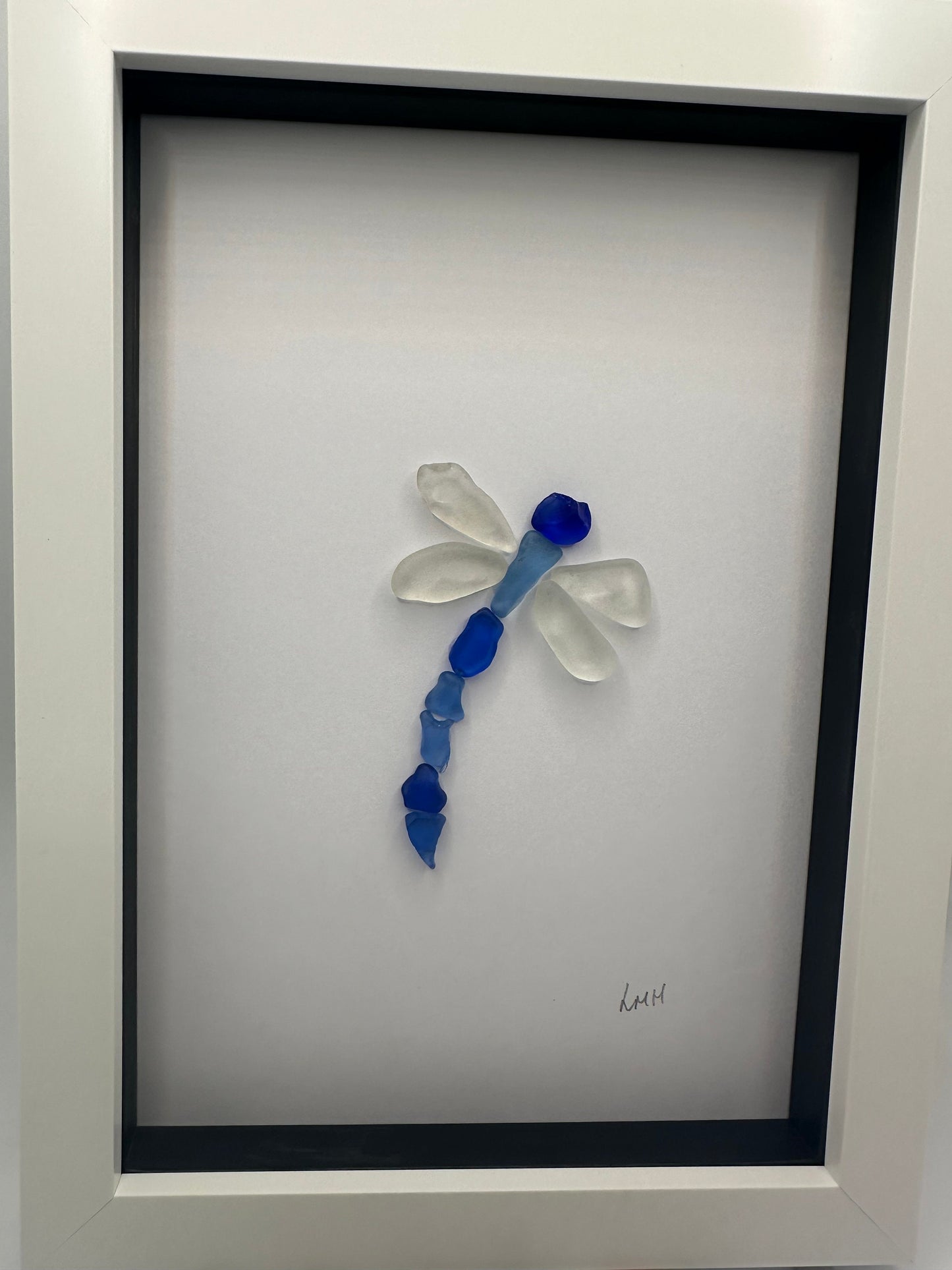Dragonfly damsel sea glass, sea glass dragonfly, dragonfly sea glass, sea glass art, sea glass butterfly, pebble art, pebble art butterfly