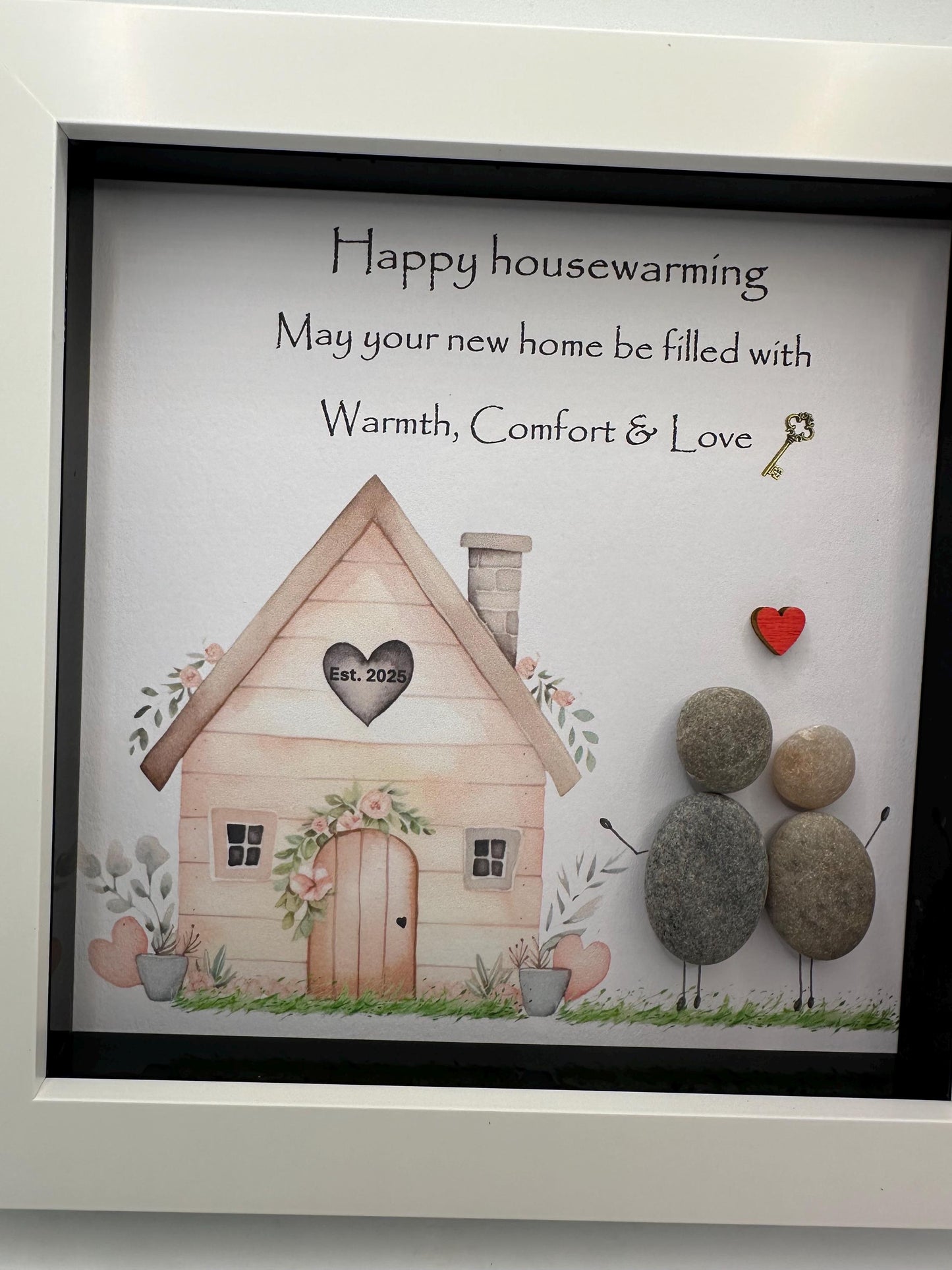 New home pebble art, home sweet home, gift, new home gift, pebble art, house gift, house warming
