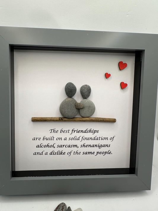 Pebble art friends, friendship pebble art, friend gift, birthday gift