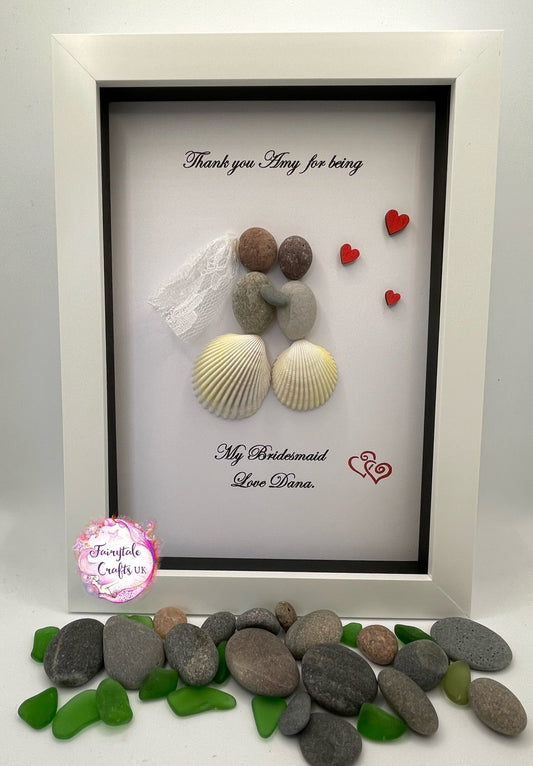 Thank you for being my bridesmaid, bridesmaid gift, pebble art,