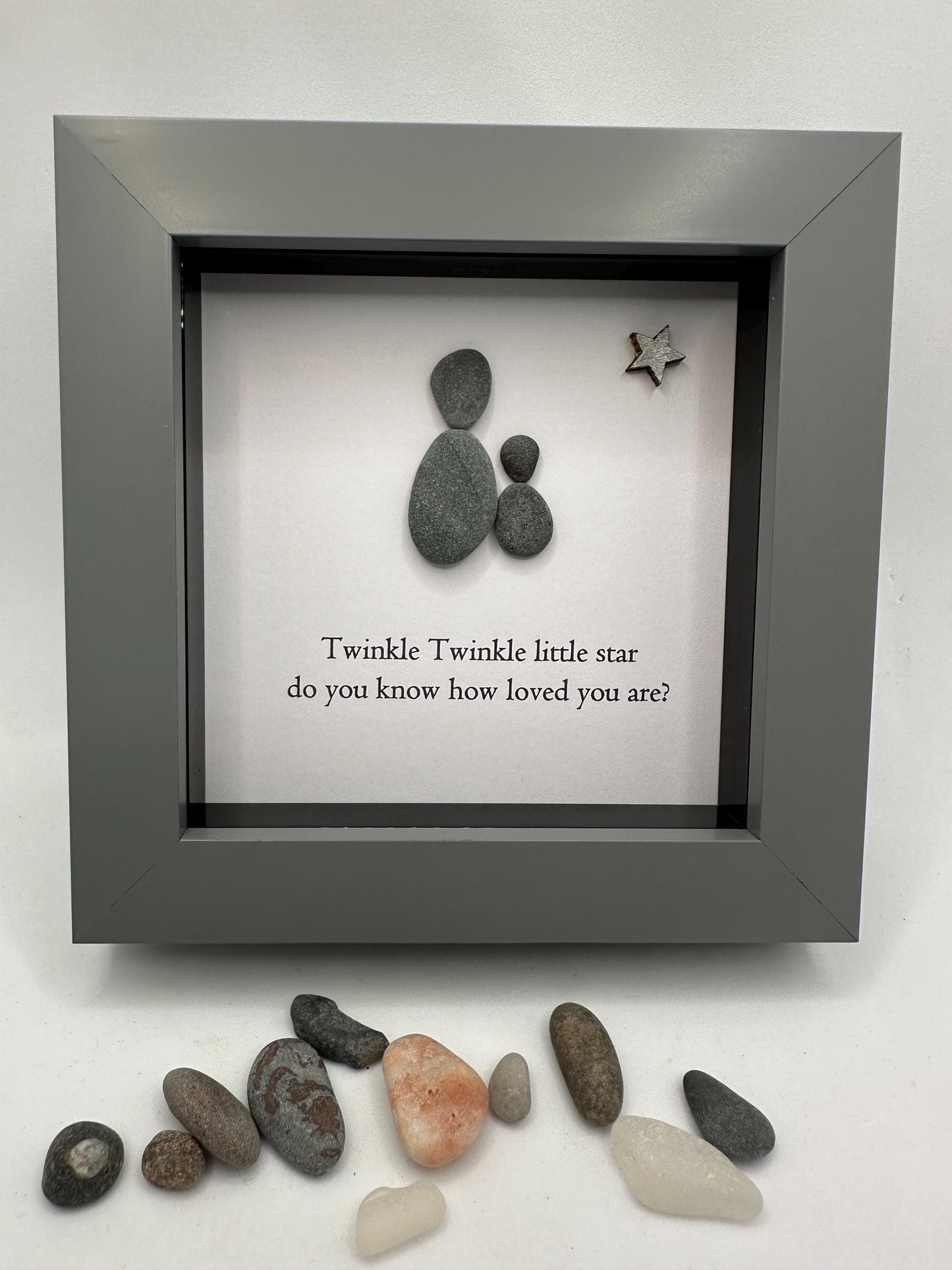 4”x4” twinkle twinkle little star, child gift , baby gift, pebble art gift, new baby gift, pebble art