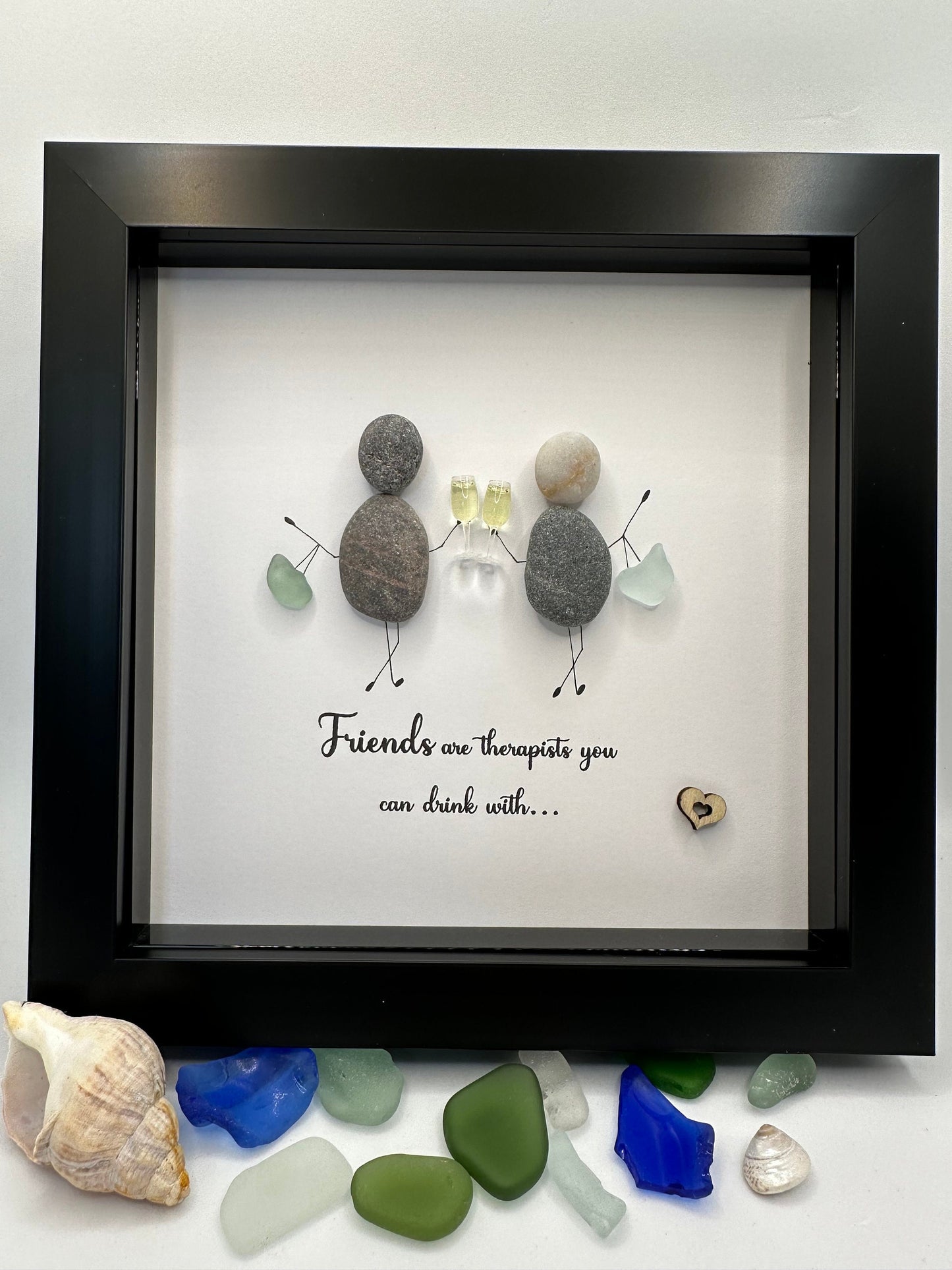 Pebble art friends,friends are therapists,  friendship pebble art, friend gift, birthday gift