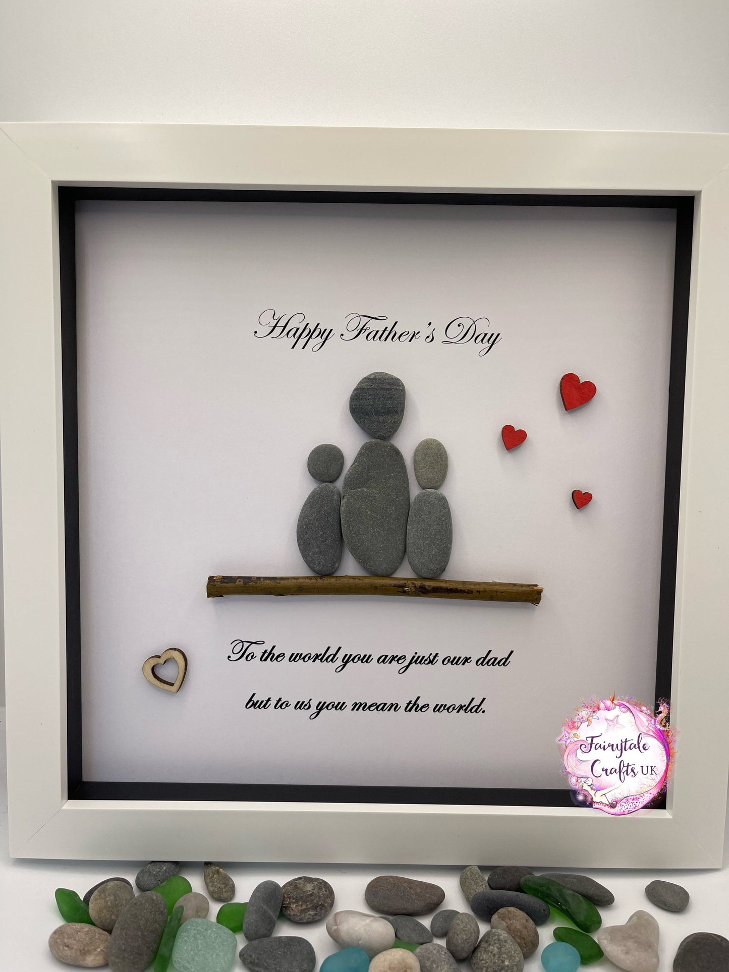 Father’s Day pebble art, pebble art, Father’s Day gift, to the world, can be personalised
