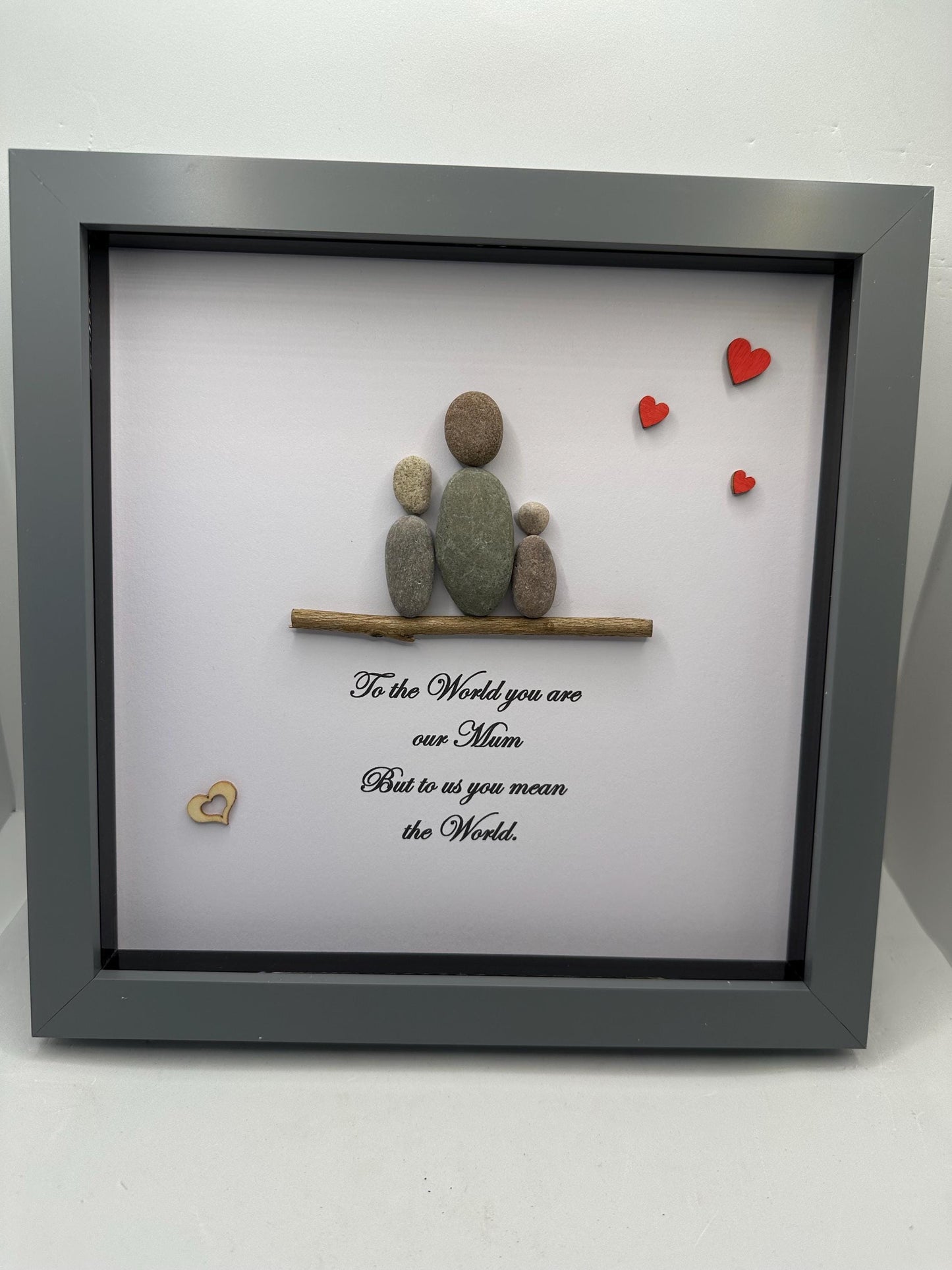 Mother's Day Pebble Art, Mother’s Day gift, Framed Mother and Child Gift, pebble art mum, mum gift, framed gift, pebble art, pebble art gift