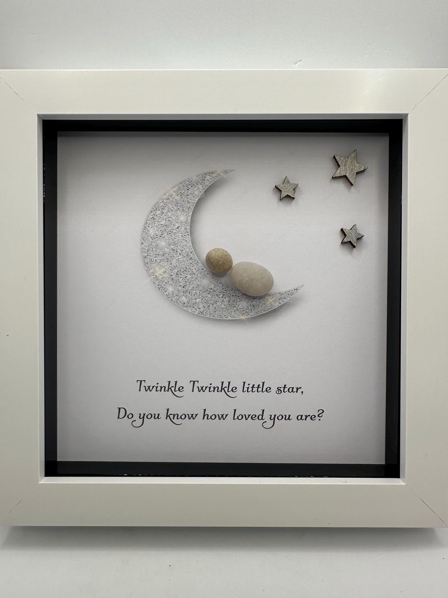 Pebble Art New Baby Gift, Twinkle Star Quote, baby pebble art, pebble art baby, baby gift, pebble art, framed baby gift, new baby gift