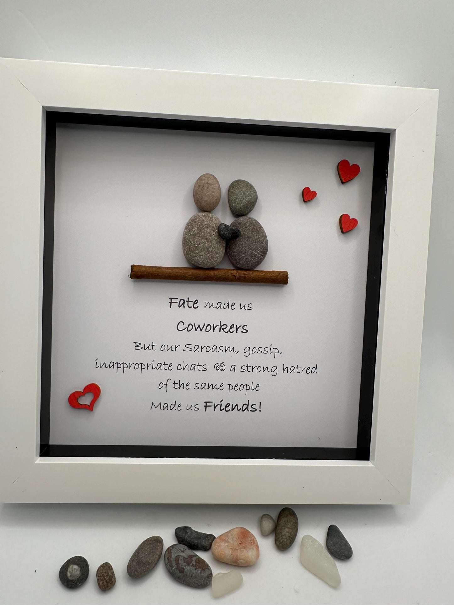 Pebble Art Coworker, pebble art gift, pebble art work gift, pebble art colleague gift, retirement gift, leaving work gift, pebble art, work