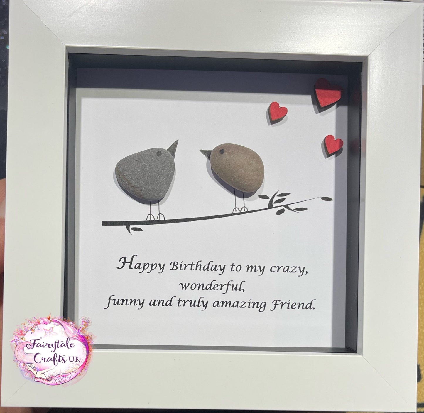 Pebble Art Birthday Gift, Friends Picture, pebble art, pebble art friends, friends gift, friends pebble art, birthday gift, framed art