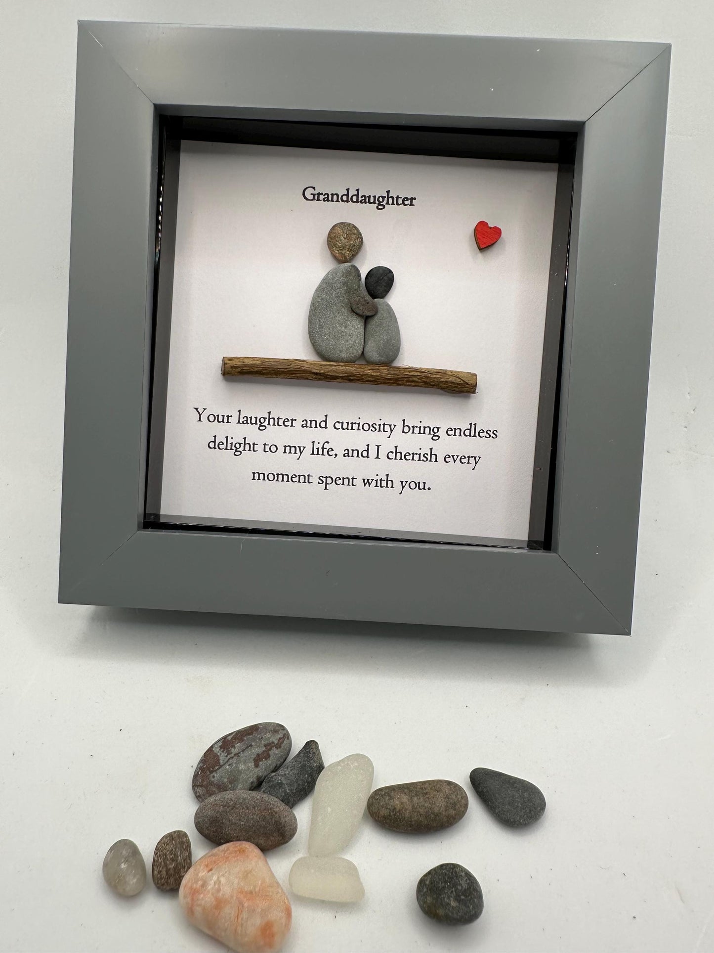 4”x4” Granddaughter pebble art, grandchild , pebble art gift, daughter gift, friends