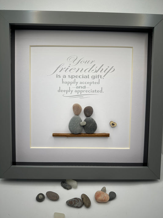 Friendship pebble art, pebble art friends, friend gift, gifts for friends, pebble art